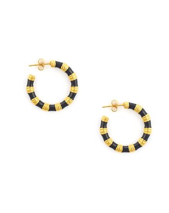 Kolczyki koła czarne - sztyfty ze stali szlachetnej pozłacanej, Kulka Bransoletki