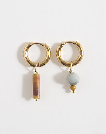 Złote kolczyki boho z zawieszkami, ech studio