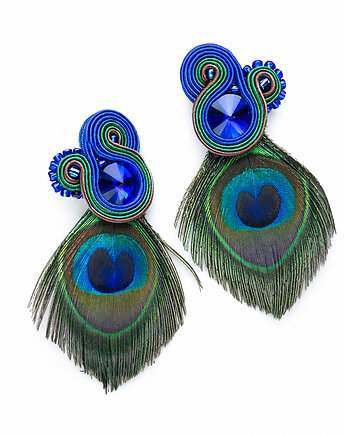 Peacock Eye-kolczyki soutache, Mró Soutache