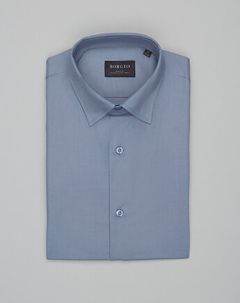 Koszula modigliana 00539 długi rękaw niebieski slim fit, BORGIO