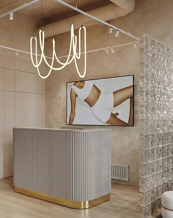 Lada recepcyjna Monica, lada do salonu beauty, lada w stylu glamour, Papierówka Simple form of furniture