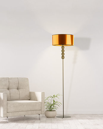 Industrialna lampa stojąca do salonu z miedzianym kloszem BERMUDY MIRROR, LYSNE