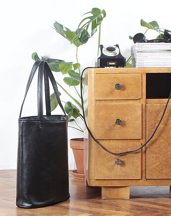 Shopper XL torba czarna na zamek, hairoo