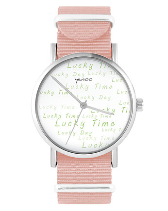 Zegarek - Lucky time, lucky day - brzoskwiniowy róż, yenoo