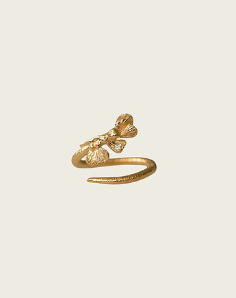 Złoty regulowany pierścień no.4- Gingko, KOS jewellery