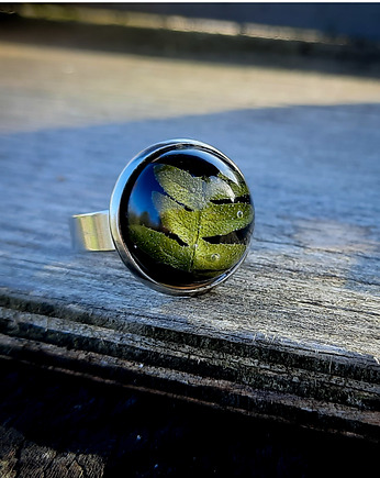 Mały pierścionek z paprocią, Figa handmade accessories