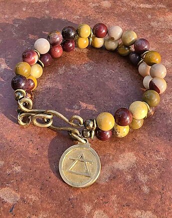 POWIETRZE I MOKAIT z ręcznie kutym zapięciem, ME PASSION Jewelry