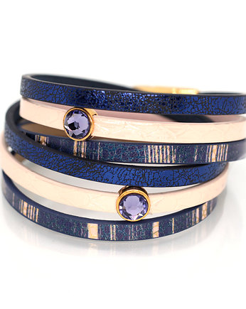 Bransoletka z kryształkami Fun granat i łosoś, Kociokwik Jewelry