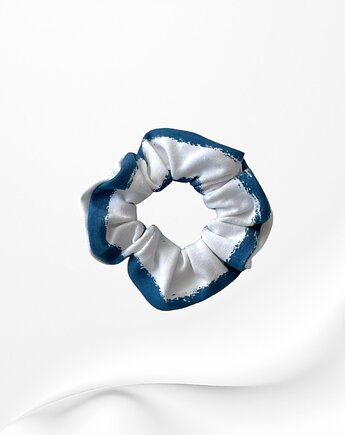 Gumka frotka scrunchie midi paski przecierane niebieskie, Zdunetti