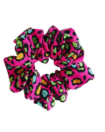 Scrunchie do włosów, gumka do włosów, frotka z wiskozy Panterka candy XXL, Capillum