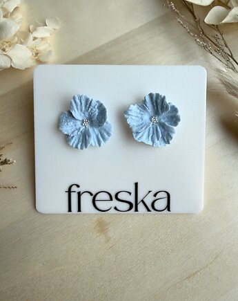 Kolczyki Kwiaty średnie - błękitne LIMITED, freska