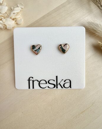 Kolczyki Serca ze złotem - limitowana kolekcja English Garden, freska