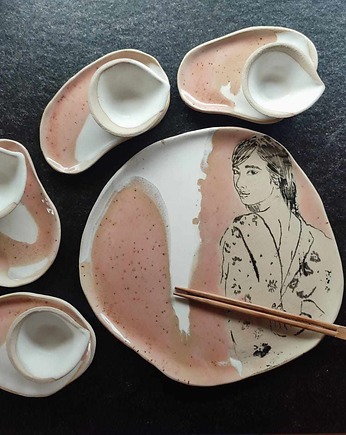 Ceramiczny zestaw do Sushi 4 osoby, Ewa Duszka