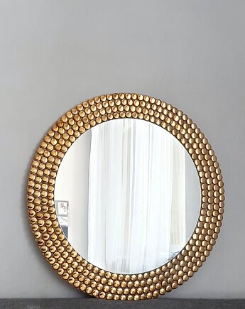 Lustro okrągłe złote dekoracyjne 60cm, różne wymiary., Lustro z pasją