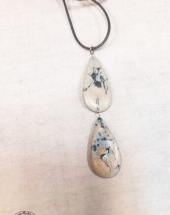 Wisior ,,Podwójna łezka", Dzika Ceramika