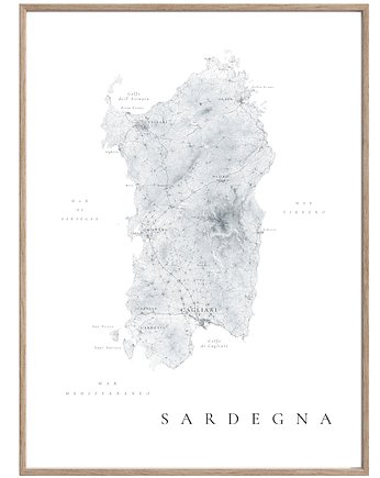 SARDYNIA Włochy  plakat mapa, maps by P