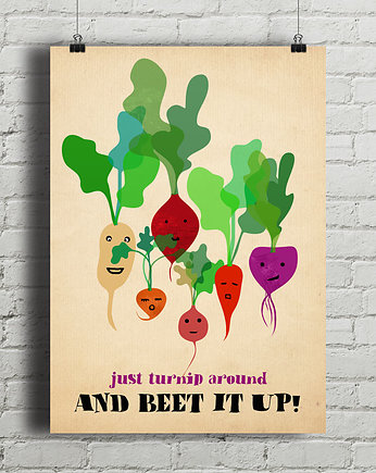 Rzepa i burak - plakat kuchenny art giclee, minimalmill