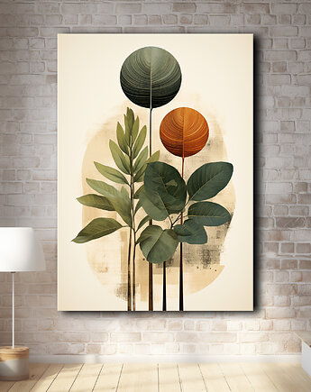 Tropikalne liście - Plakat - Loft, Minimalizm, Black Sapphire Art