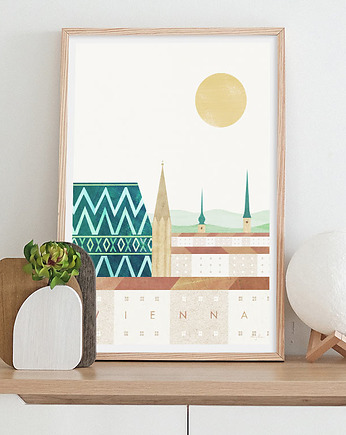 Wiedeń - plakat 50x70 cm fine art, minimalmill