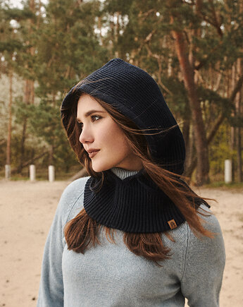 Kaptur Balaclava NUTRIA 100% Wełna Merino Granatowy Unisex, KOPYTO