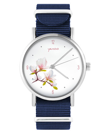 Zegarek - Magnolia - granatowy, nylonowy, yenoo