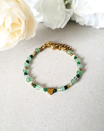 Elegancka bransoletka z Awenturynem i serduszkiem, Seylla pracownia