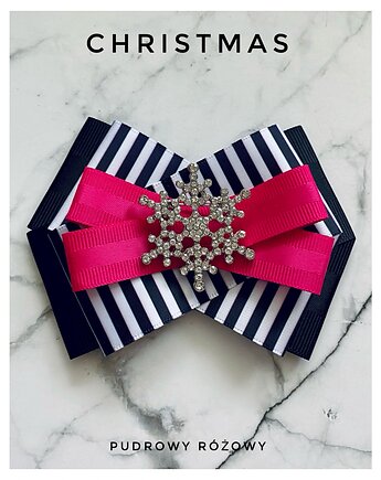 Brosza ze śnieżynką gwiazdką Mikołajki Święta, Pudrowy Różowy