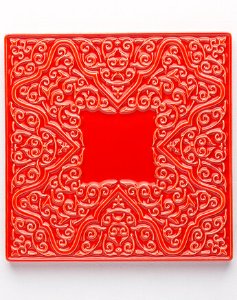 Kafel XL wz.OSTINATO,15cm x 15cm, pomarańczowo-czerwony, kafle, pracowniazona