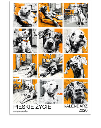 Kalendarz 2026 Pieskie Życie 15x21 cm, JBJart Justyna Jaszke