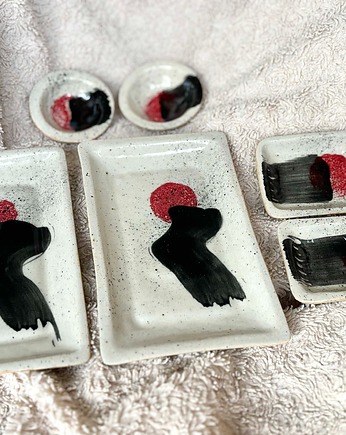 Ceramiczny zestaw 2-osobowy do sushi "Droga" - 3-elementowy, MKEN