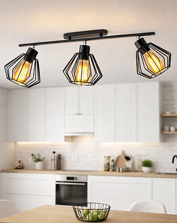 Druciana lampa sufitowa z regulowanymi kloszami KINGSTON LOFT, lampy loftowe LYSNE LOFT