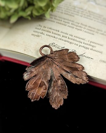 Liść agrestu miedziany wisior, Treemasters Copper Jewelry
