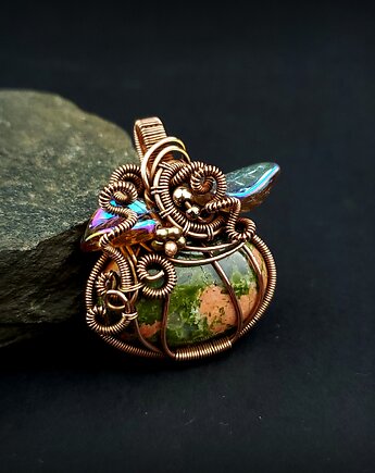 Wisiorek z unakitem - dynia, Blue Pearl Art