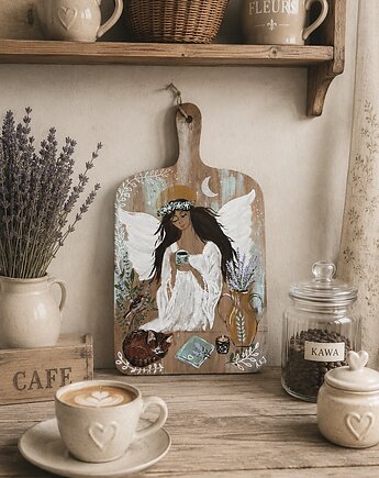 Anioł Celebruj chwile obraz na desce, Misty Art Studio