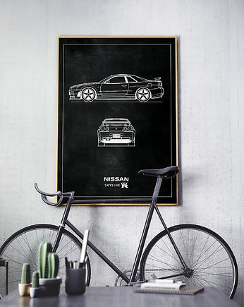 Plakat Legendy Motoryzacji - Nissan GT-R, Peszkowski Graphic