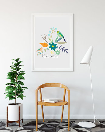 Plakat. Kwiaty i ptaki, Love Life and Forest