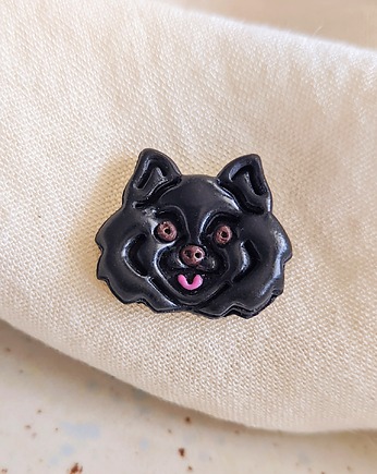 Pin przypinka pomeranian szpic miniaturowy broszka z pieskiem, Dary Rusałki