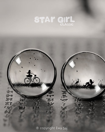 Star Girl Classic-Rower,Bocian, kolczyki wkręty, Ewa Saj Fotografie