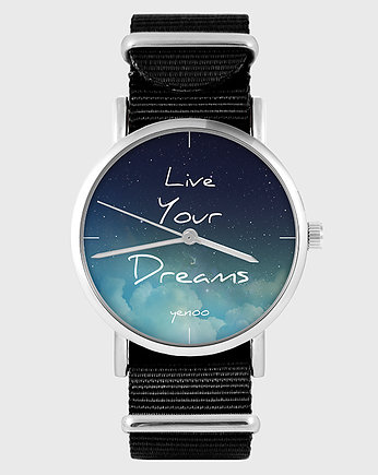 Zegarek - Live Your Dreams - czarny, nato, OKAZJE - Prezenty na 18 dla chłopaka