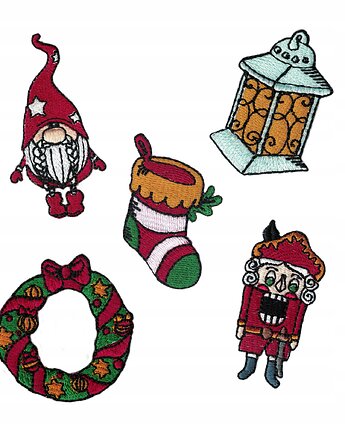 Zestaw naszywek BOŻE NARODZENIE, Wyszywane