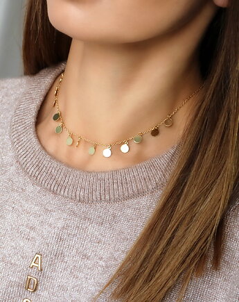 Choker naszyjnik boho srebro 925 pozłacane, Coccola JEWELLERY