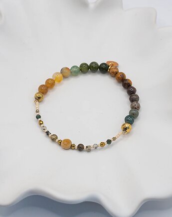 Bransoletka z Jaspisem Obsydianem i Labradorytem, w hand works