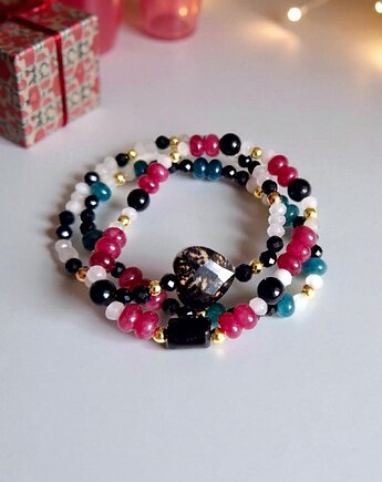 Świąteczna biżuteria zestaw bransoletek z kamieni naturalnych, Arto Teka