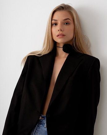 Mini choker róża jedwabna, MeLoana