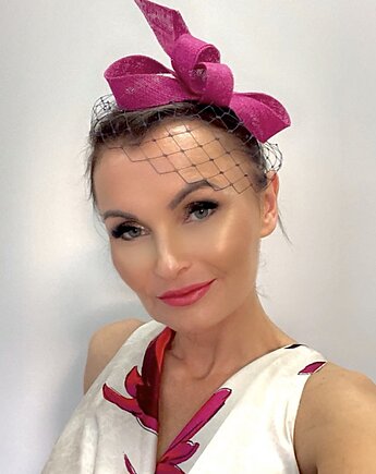 Fascynator Petra FUKSJA inne kolory, MONIKA SAXTON LUXURIOUS MILLINERY