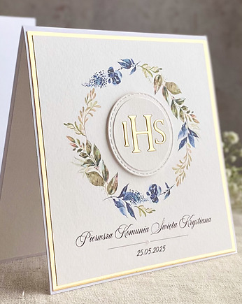 Kartka na komunię w ozdobnej kopercie, 84d, Anna Art and Crafts