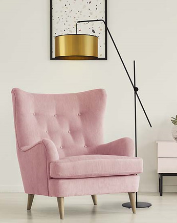 Czarno-złota lampa podłogowa w stylu glamour BILBAO MIRROR, LYSNE