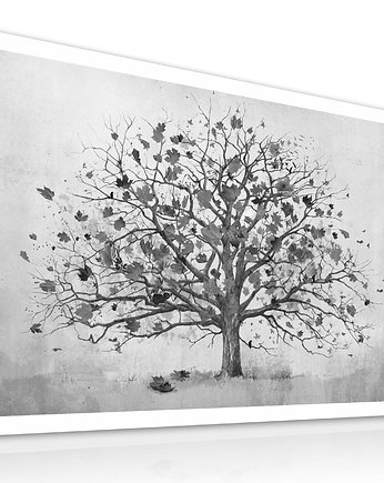Obraz na płótnie z drzewem czarnobiały 120x80cm, LUdesign gallery