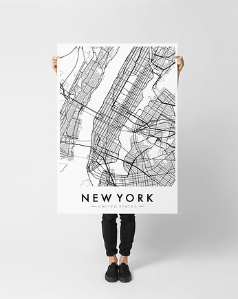 Mapa Nowy Jork 70x100 cm - B1 duży Plakat, HOG STUDIO
