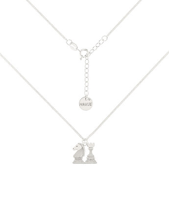 Srebrny choker pancerka z szachami, MANJE